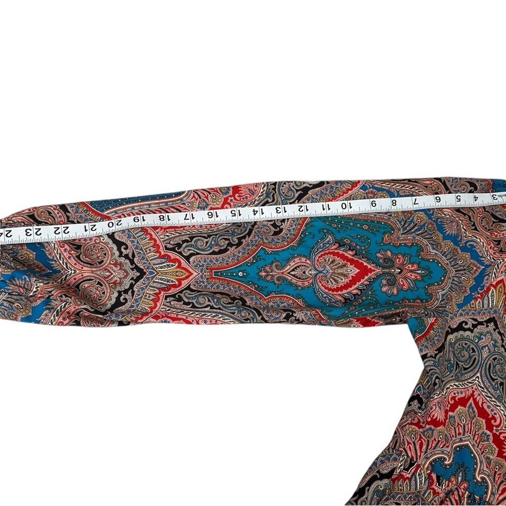 J Crew Rebecca Tiered Poplin Ratti Mediterranean Paisley Print Dress Size XS - Picture 6 of 10